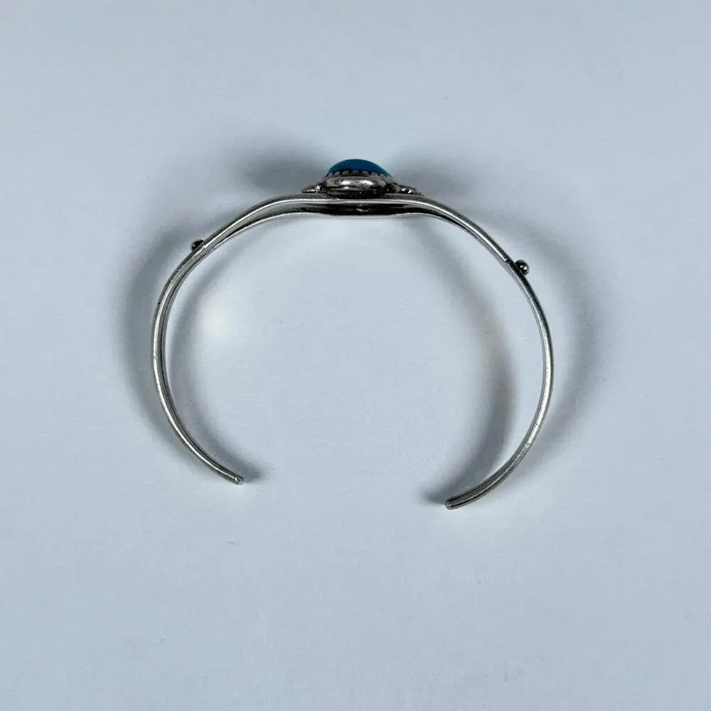 Vintage Navajo Sterling Silver Turquoise Cuff Bracelet 10.03g native